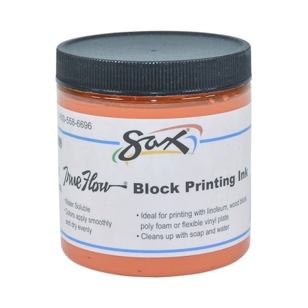 True Flow Water Soluble Block Printing Ink, 8 Ounces, Orange
